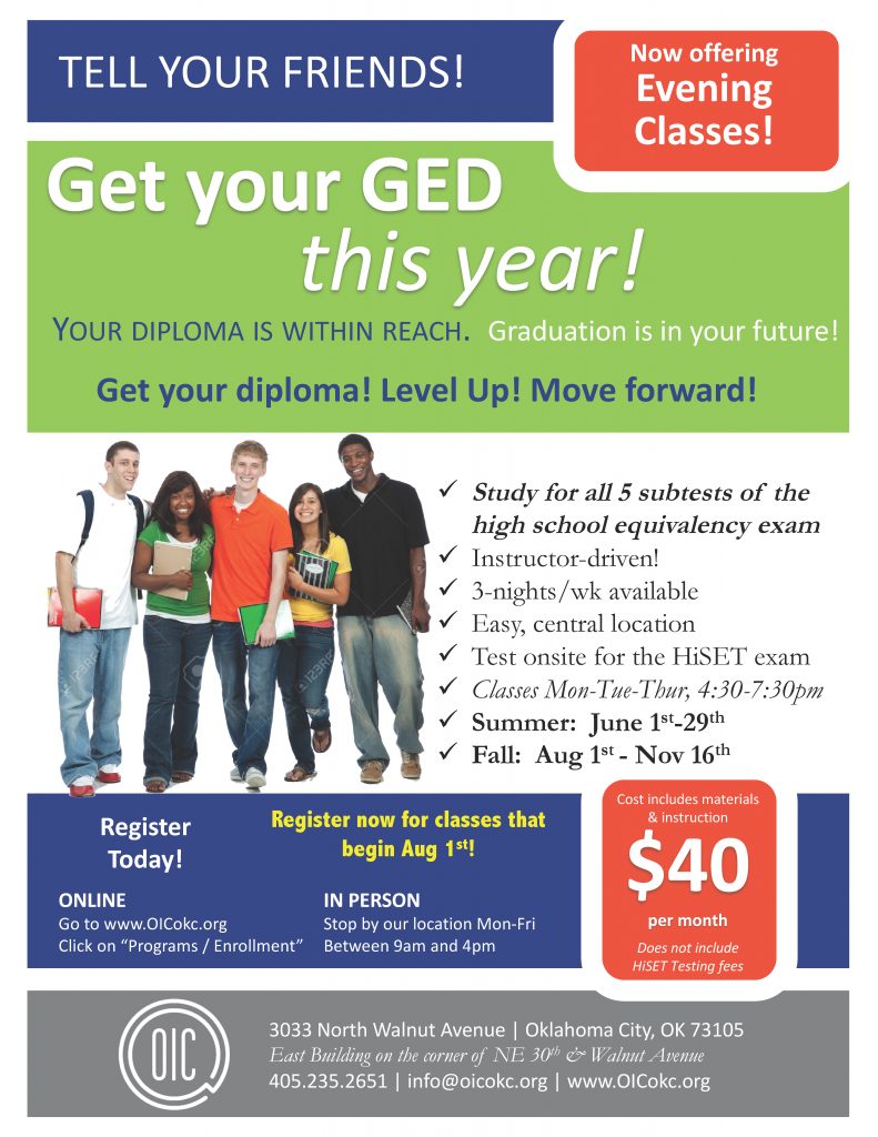 GED Evening Classes Poster